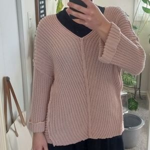 Dusty pink slouchy knit sweater